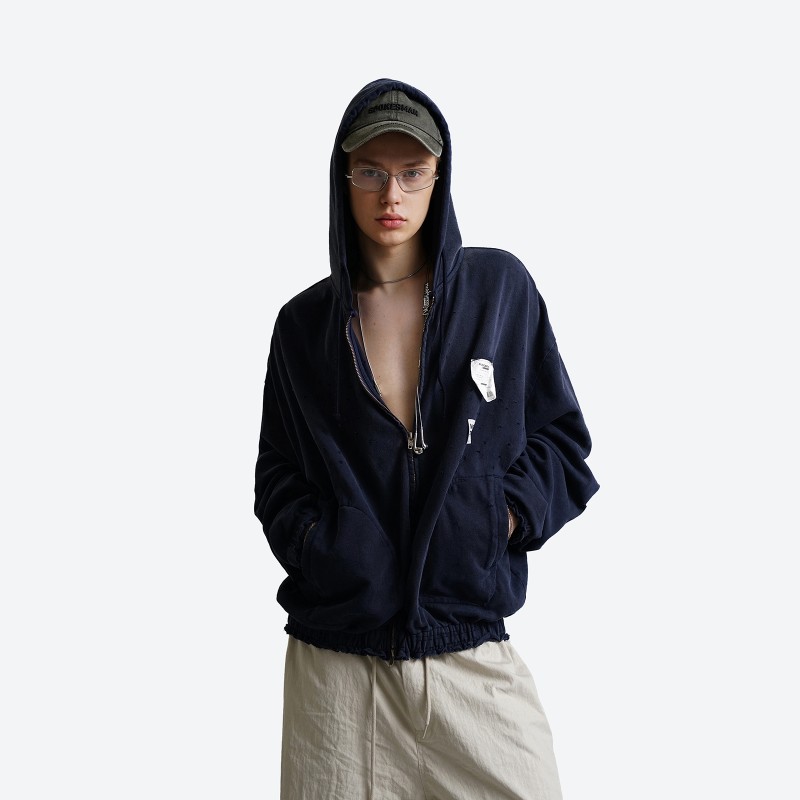 Receipt Ripped Zip-Up Hoodie